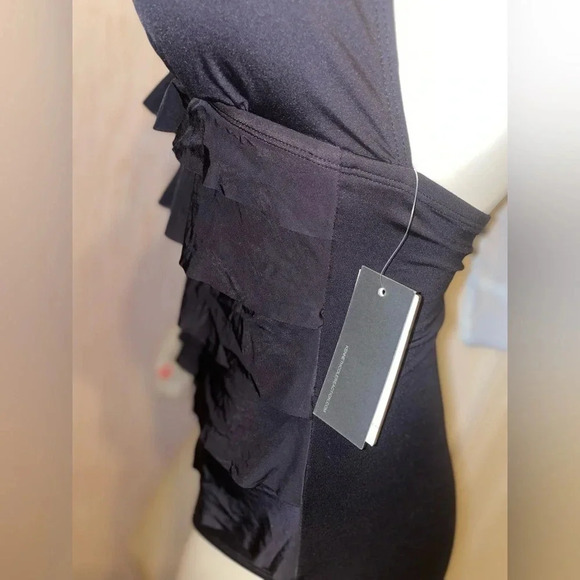 Kenneth Cole Ruffle-Licious Tiered Halter Neck Swimsuit size small black - Picture 16 of 16